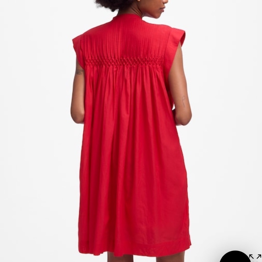 Madewell watermelon Embroidered Pleated Mini Dress - Picture 3 of 4